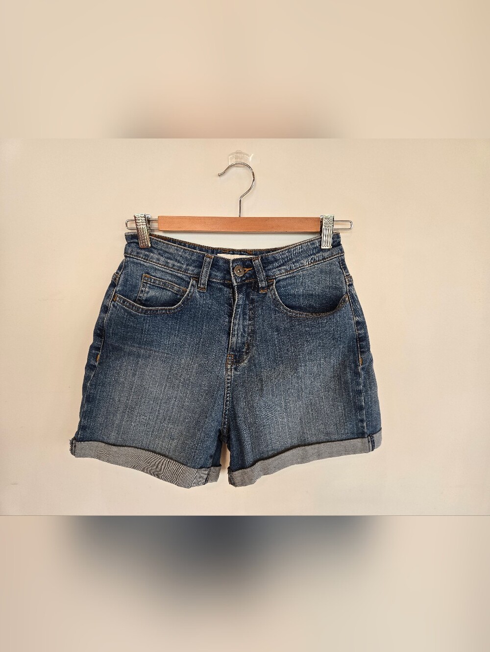 Vans Medium Blue Denim Rolled-Hem Women’s Shorts